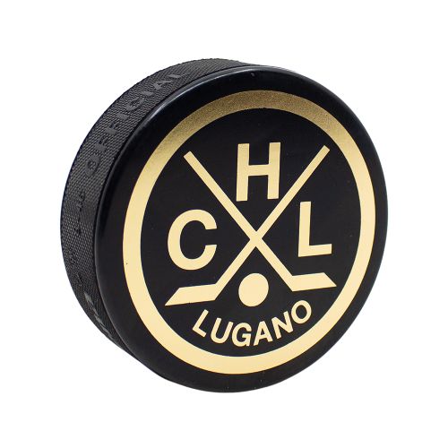 HC Lugano Puck Logo gold