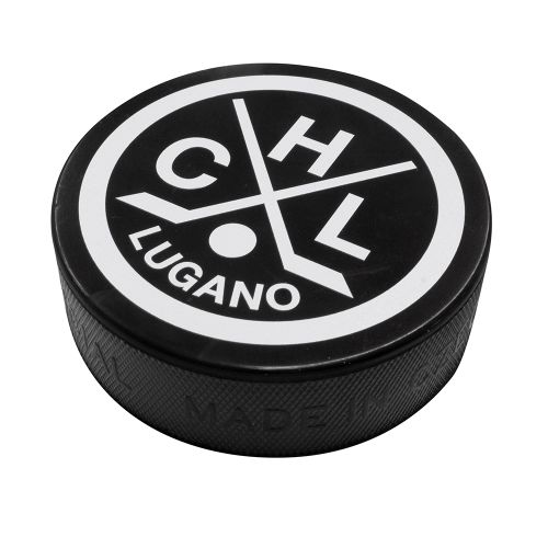 HC Lugano Puck Logo weiss